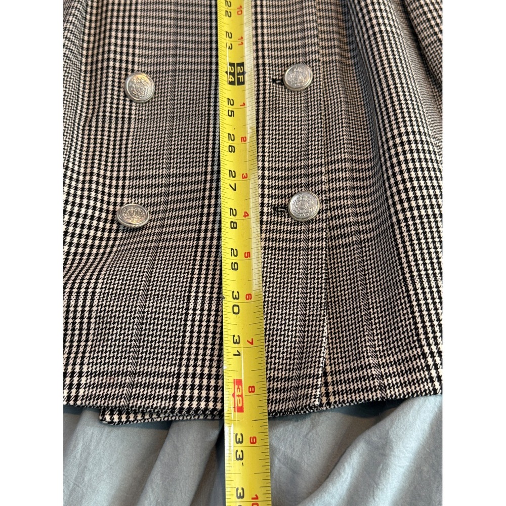 Zara TRF Glen Plaid Blazer Dress Black White Double Breasted Mini XS 7385/323 - Picture 9 of 9